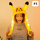 GORRO DE PELUCHE CON  OREJITAS MOVIBLES Y LUZ LED MOD#6601 (LOS TONOS Y EL DISEÑO PUEDEN VARIAR) - Miniatura 2