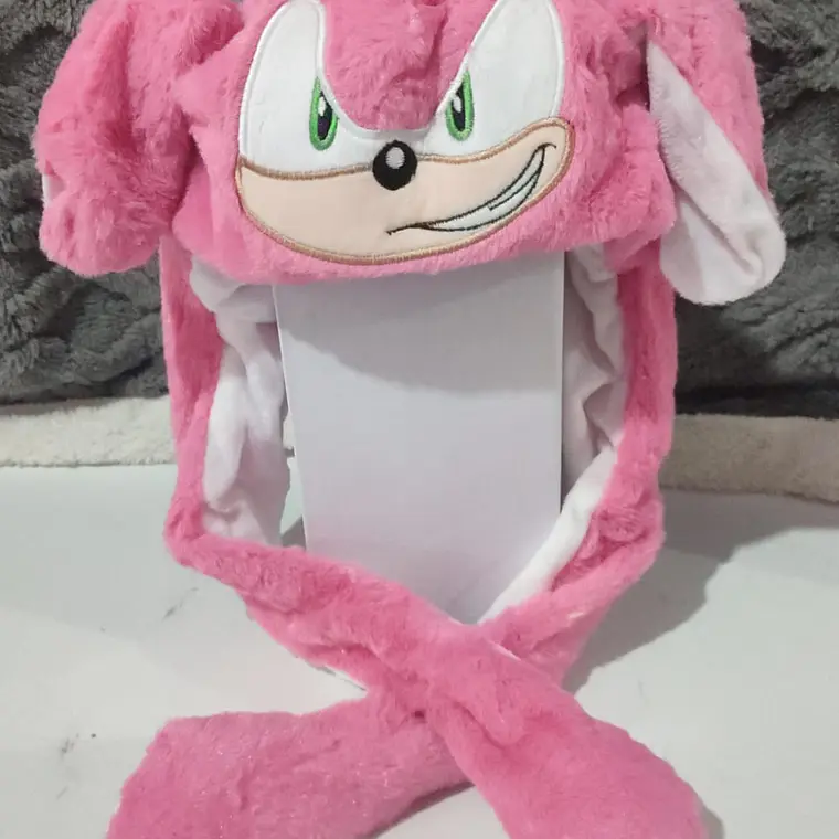 GORRO DE PELUCHE CON  OREJITAS MOVIBLES Y LUZ LED MOD#6601 (LOS TONOS Y EL DISEÑO PUEDEN VARIAR) 16