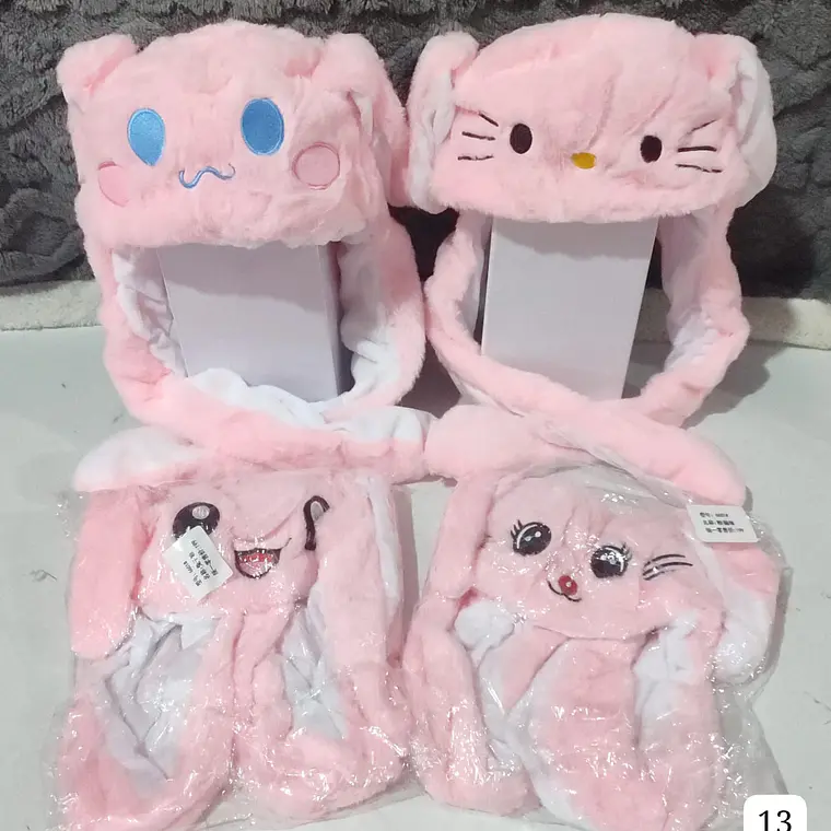GORRO DE PELUCHE CON  OREJITAS MOVIBLES Y LUZ LED MOD#6601 (LOS TONOS Y EL DISEÑO PUEDEN VARIAR) 4