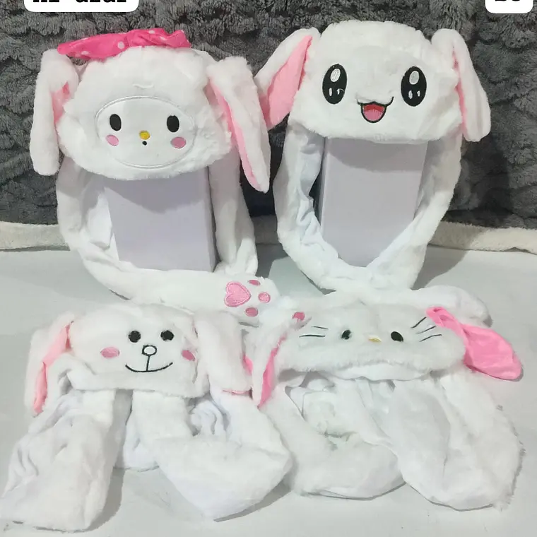 GORRO DE PELUCHE CON  OREJITAS MOVIBLES Y LUZ LED MOD#6601 (LOS TONOS Y EL DISEÑO PUEDEN VARIAR) 6