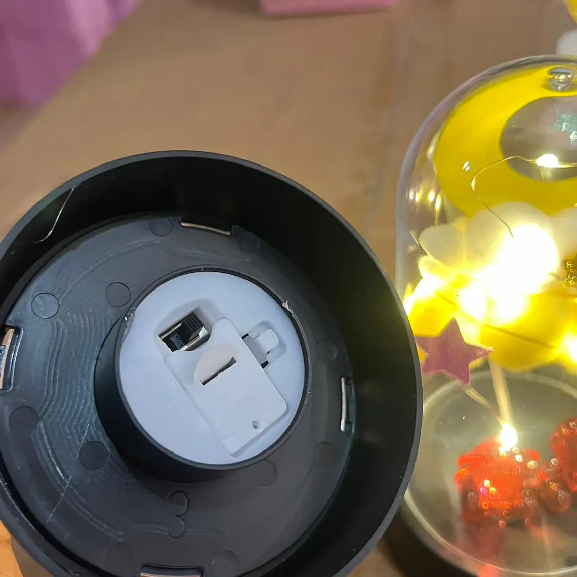 FLOR ETERNA MEDIANA CON LUZ CÁLIDA , LUNA Y OSITOS MOD# YK145 8