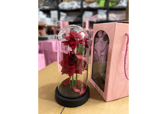 ROSA DOBLE ETERNA GRANDE CON LUZ LED CÁLIDA MOD# YK008