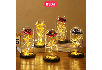 ROSA ETERNA GRANDE DORADA CON LUZ LED CÁLIDA MOD# YK030