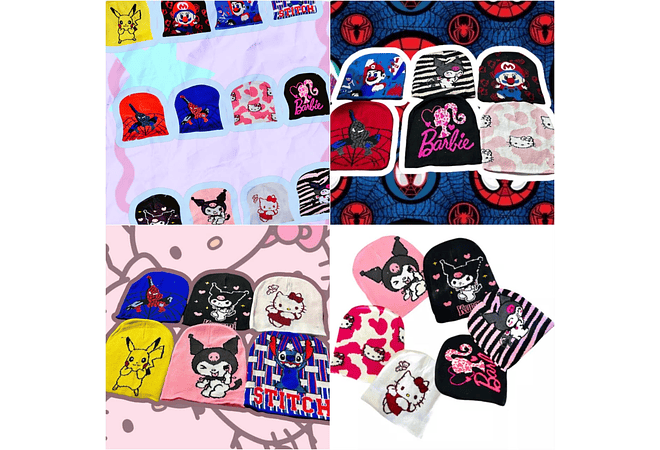  GORROS UNITALLA ADULTO/NIÑO VARIOS PERSONAJES 