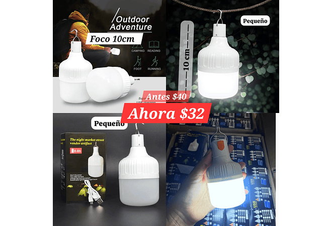 💡🎇 FOQUITO 11CM PORTÁTIL RECARGABLE DE LUZ BLANCA MOD# 6686 💡🎇