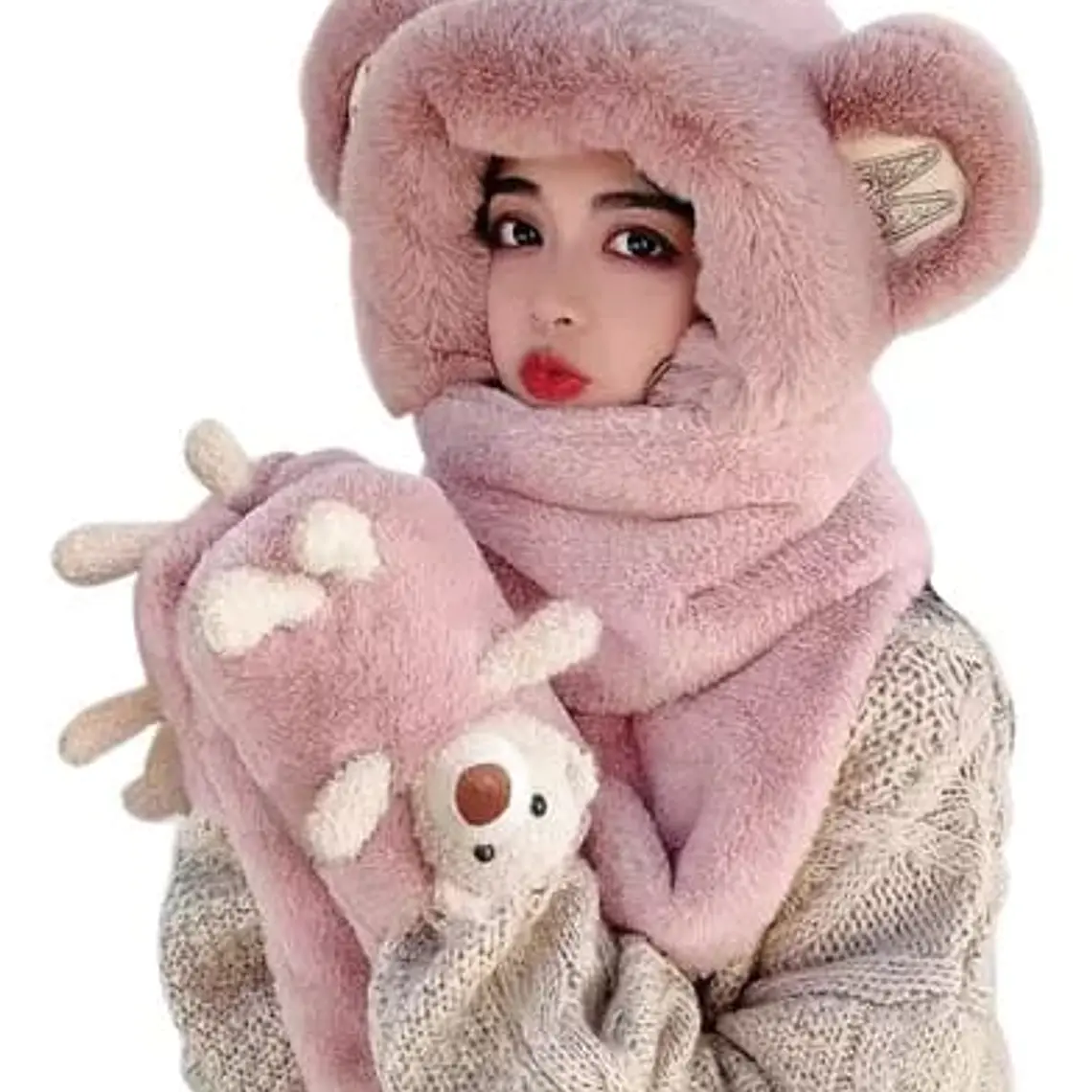 🧣 GORRO OREJITAS CON BUFANDA PARA ADULTO MOD# 10585-3🧣 8