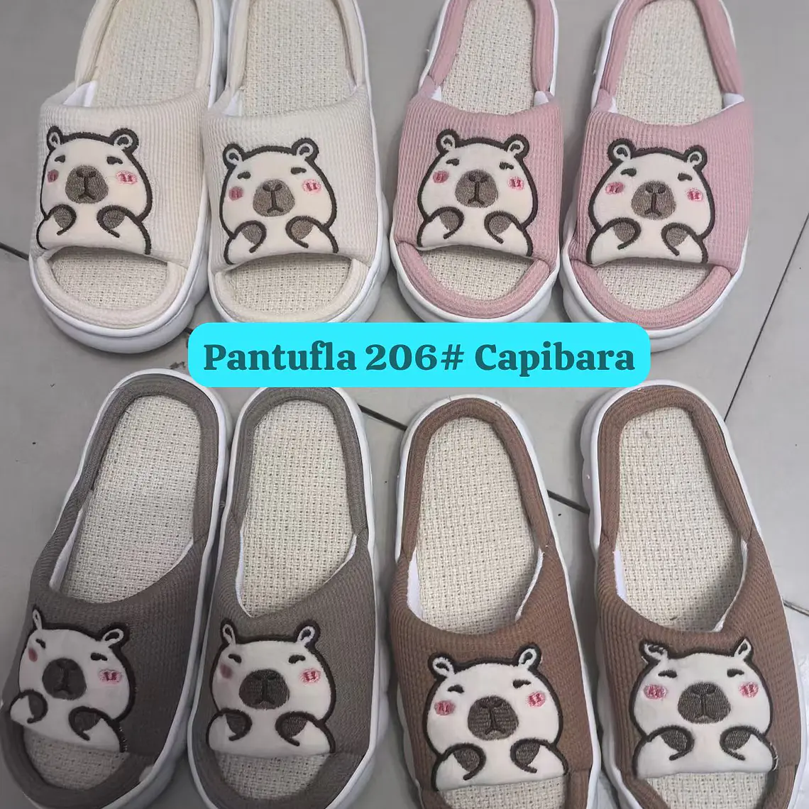 PANTUFLAS DISEÑO CAPIBARA MOD# 206 1