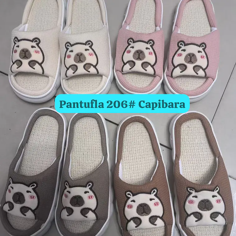 PANTUFLAS DISEÑO CAPIBARA MOD# 206 1