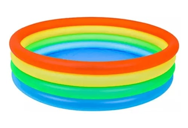 🏊🏻‍♂️ALBERCA INFLABLE DE COLORES 🌈  4 ANILLOS MOD# 10195 (CAJA)