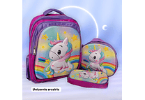 COMBO MOCHILA PRIMARIA CON LUZ  VARIOS DISEÑOS NIÑA MOD#MOC-H