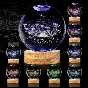 ✨ESFERA PEQUEÑA DE CRISTAL LUZ DE COLORES 6CM 🔮
