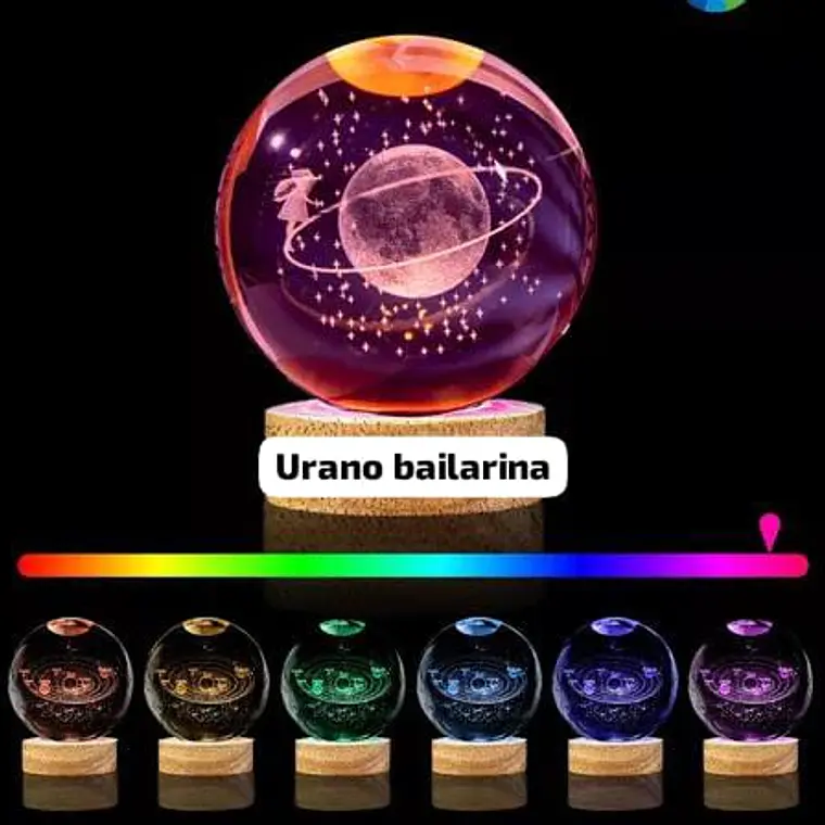 ✨ESFERA PEQUEÑA DE CRISTAL LUZ DE COLORES 6CM 🔮 3
