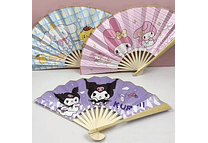 ABANICO DE BAMBU Y TELA DISEÑO KAWAII MOD #XY11-27