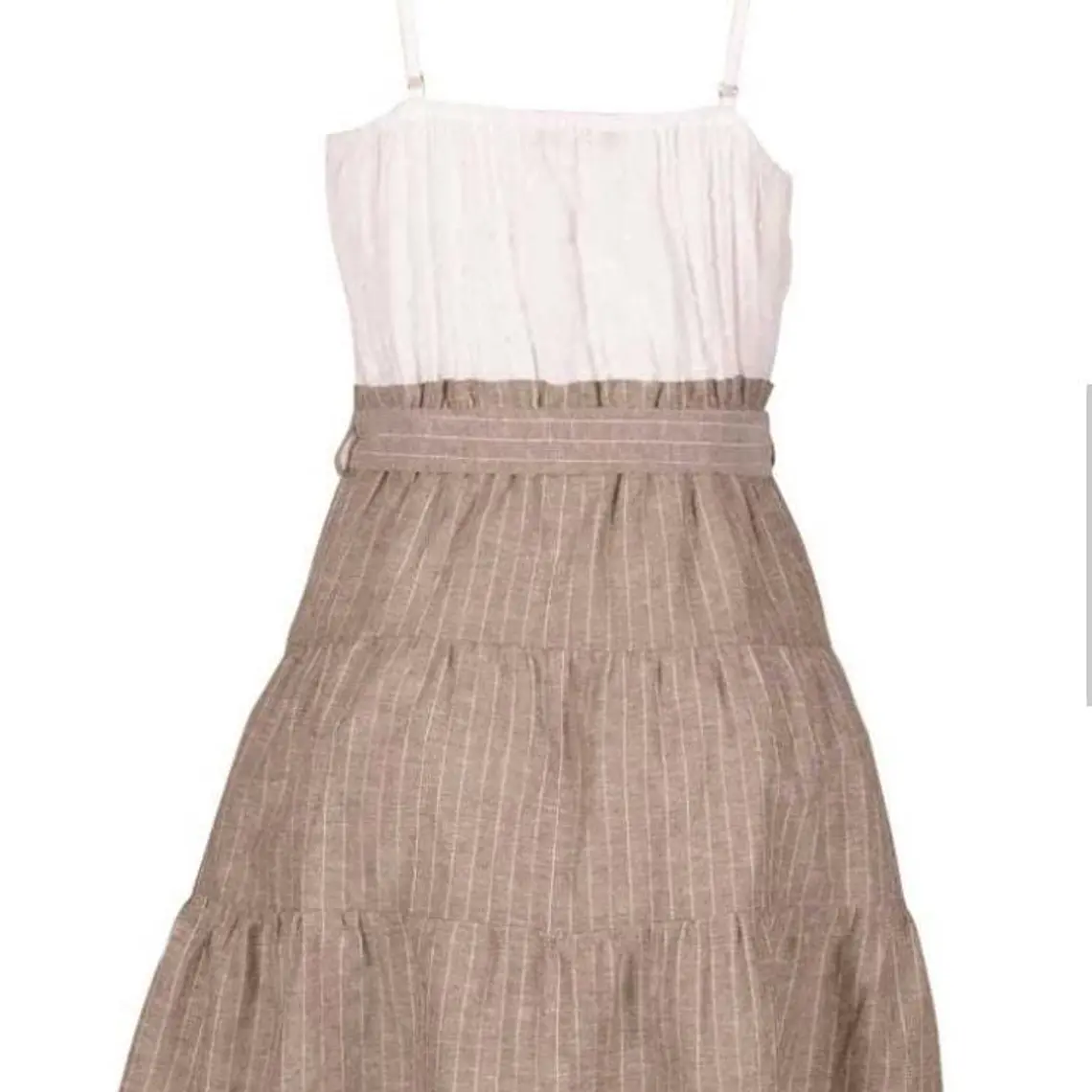 VESTIDO CASUAL BLANCO CON GRIS 2