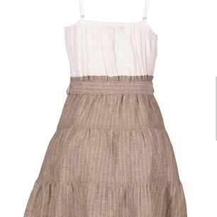 VESTIDO CASUAL BLANCO CON GRIS
