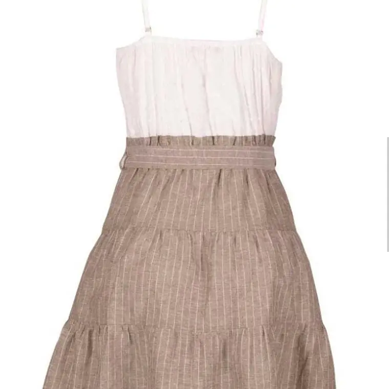 VESTIDO CASUAL BLANCO CON GRIS 2