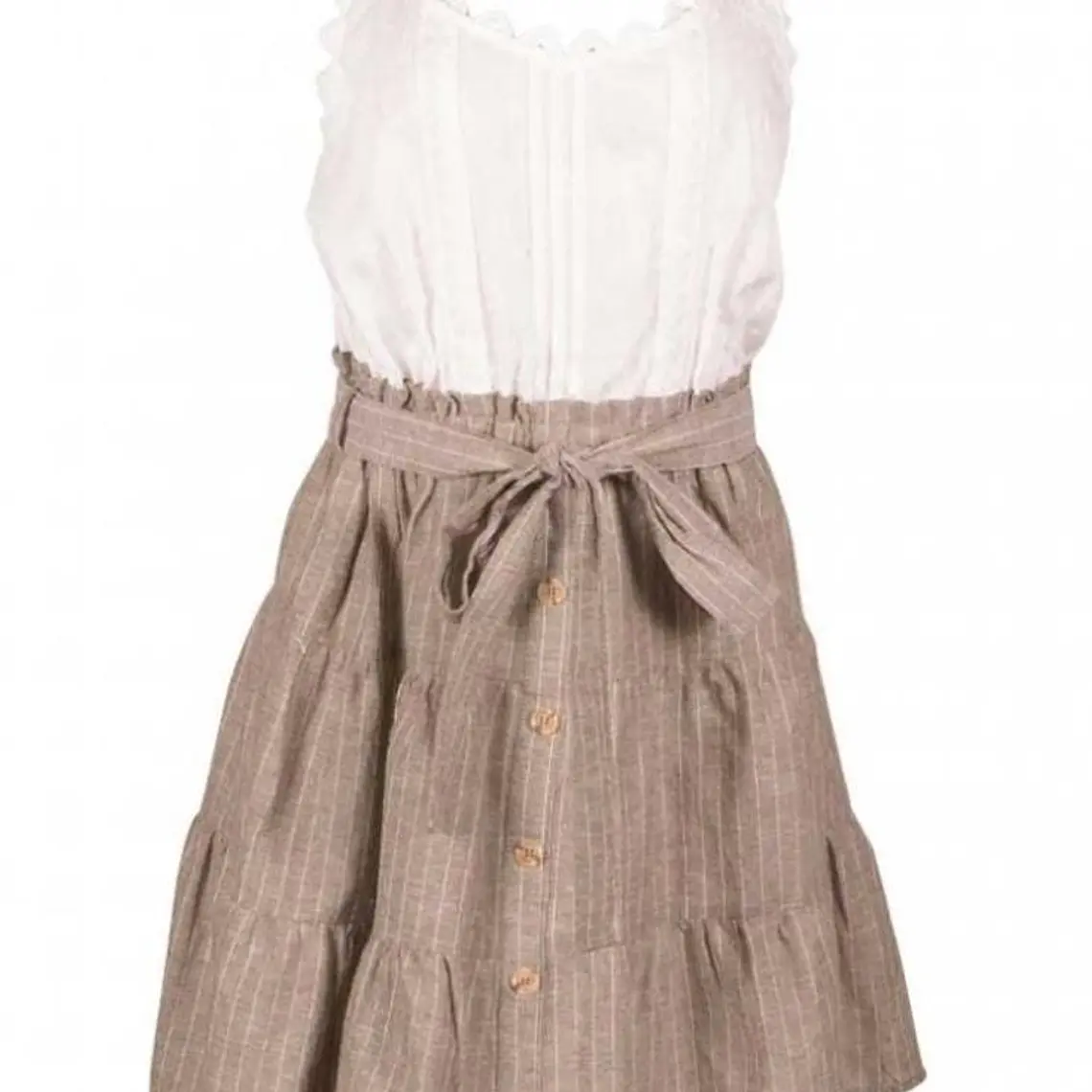 VESTIDO CASUAL BLANCO CON GRIS 1
