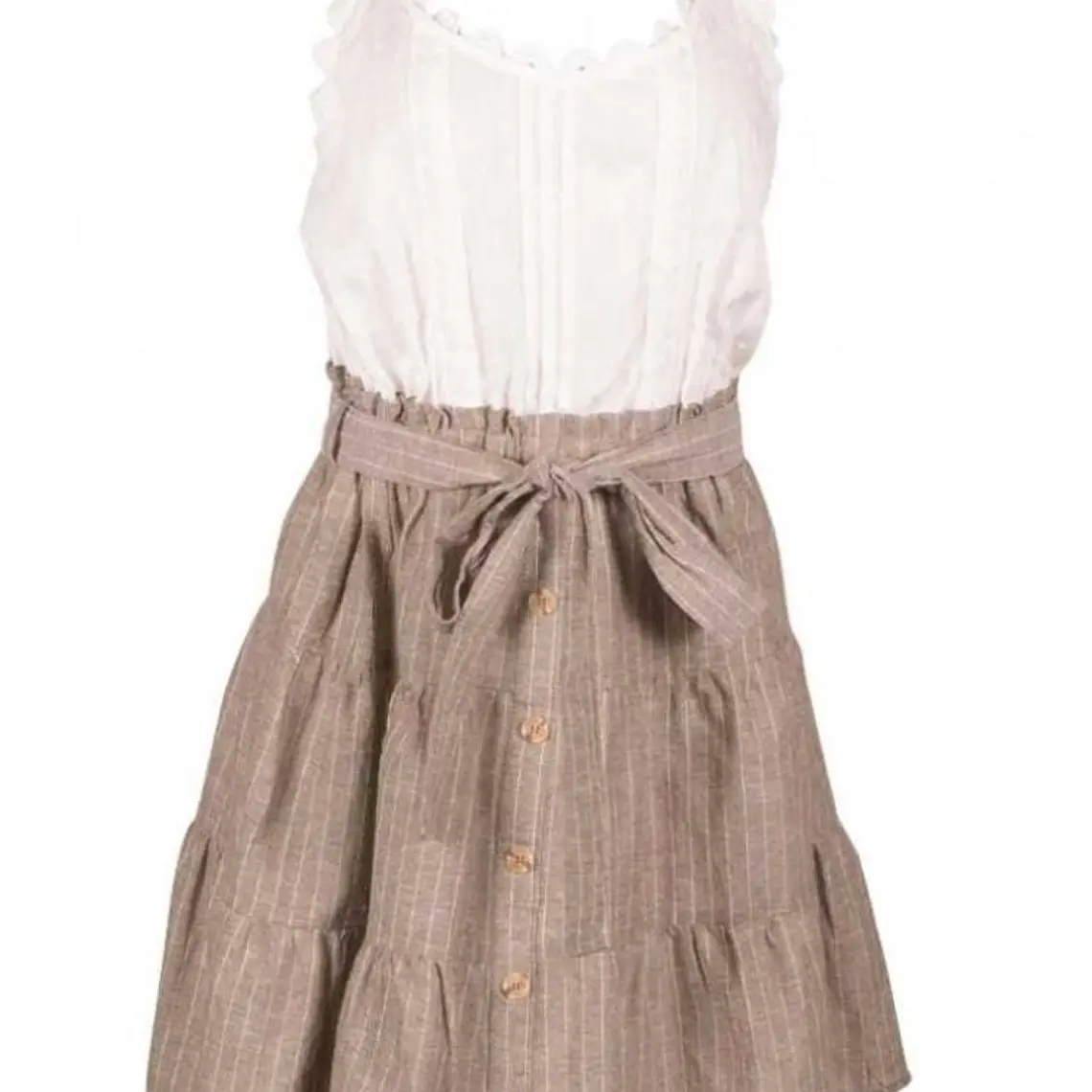 VESTIDO CASUAL BLANCO CON GRIS 5