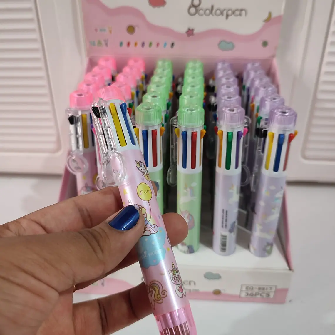 LAPICEROS GRUESOS DISEÑO UNICORNIO MULTICOLOR MOD# EQ-8917 2