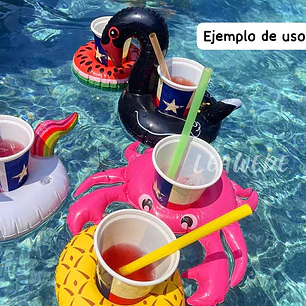 PAQ. DE PORTA VASOS FLOTANTES PARA ALBERCA/JUGUETE INFLABLE