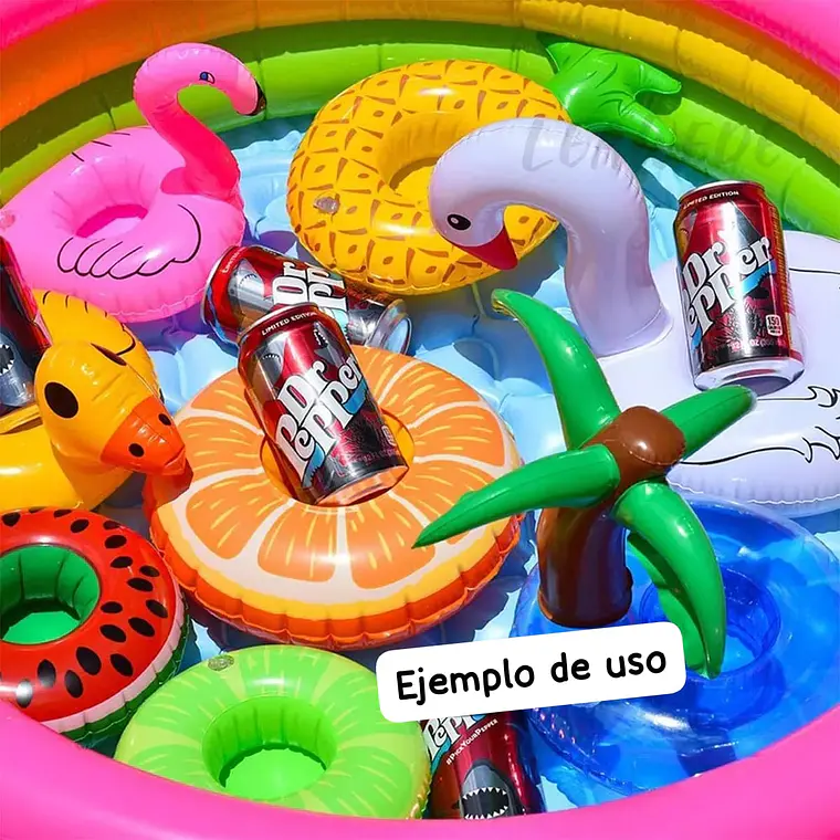 PAQ. DE PORTA VASOS FLOTANTES PARA ALBERCA/JUGUETE INFLABLE 1