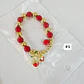 PULSERAS DE ORO LAMINADO DISEÑO FRESA Y CEREZA 🍒 🍓 - Miniatura 4