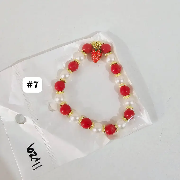 PULSERAS DE ORO LAMINADO DISEÑO FRESA Y CEREZA 🍒 🍓 10