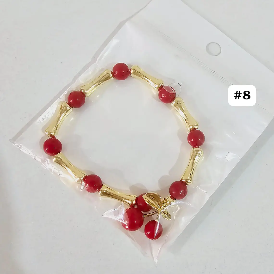 PULSERAS DE ORO LAMINADO DISEÑO FRESA Y CEREZA 🍒 🍓 11