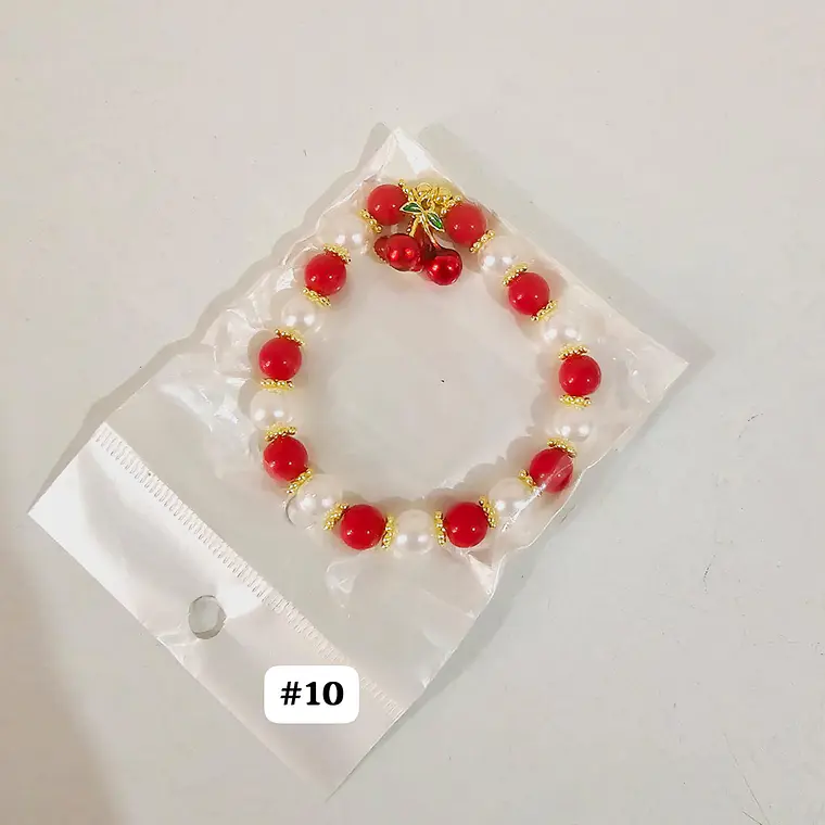 PULSERAS DE ORO LAMINADO DISEÑO FRESA Y CEREZA 🍒 🍓 13