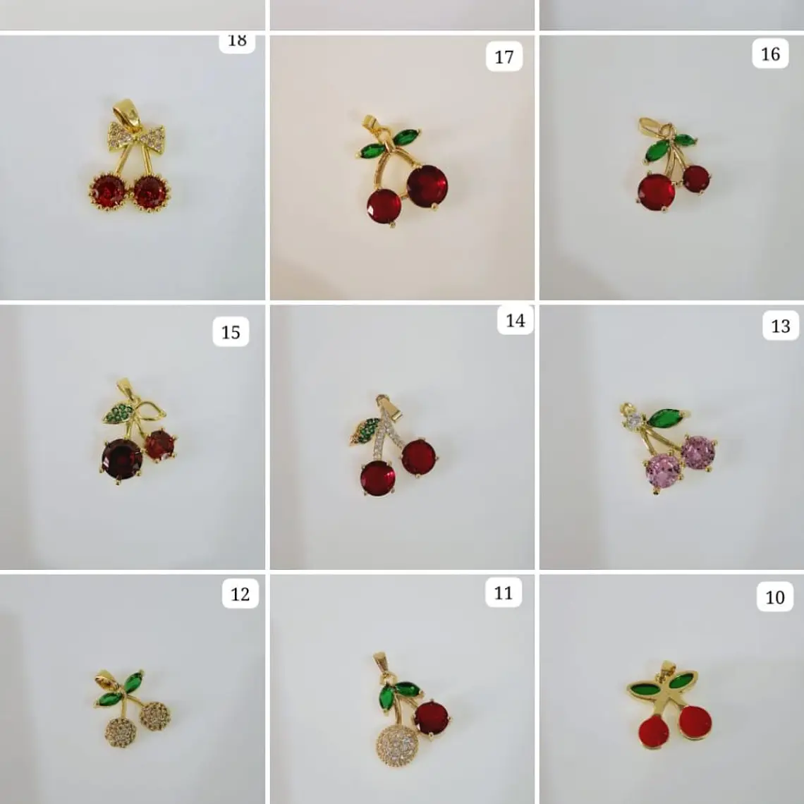 DIJES DE ORO LAMINADO DISEÑO FRESAS Y CERRZAS🍒🍓 1