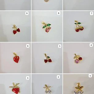 DIJES DE ORO LAMINADO DISEÑO FRESAS Y CERRZAS🍒🍓
