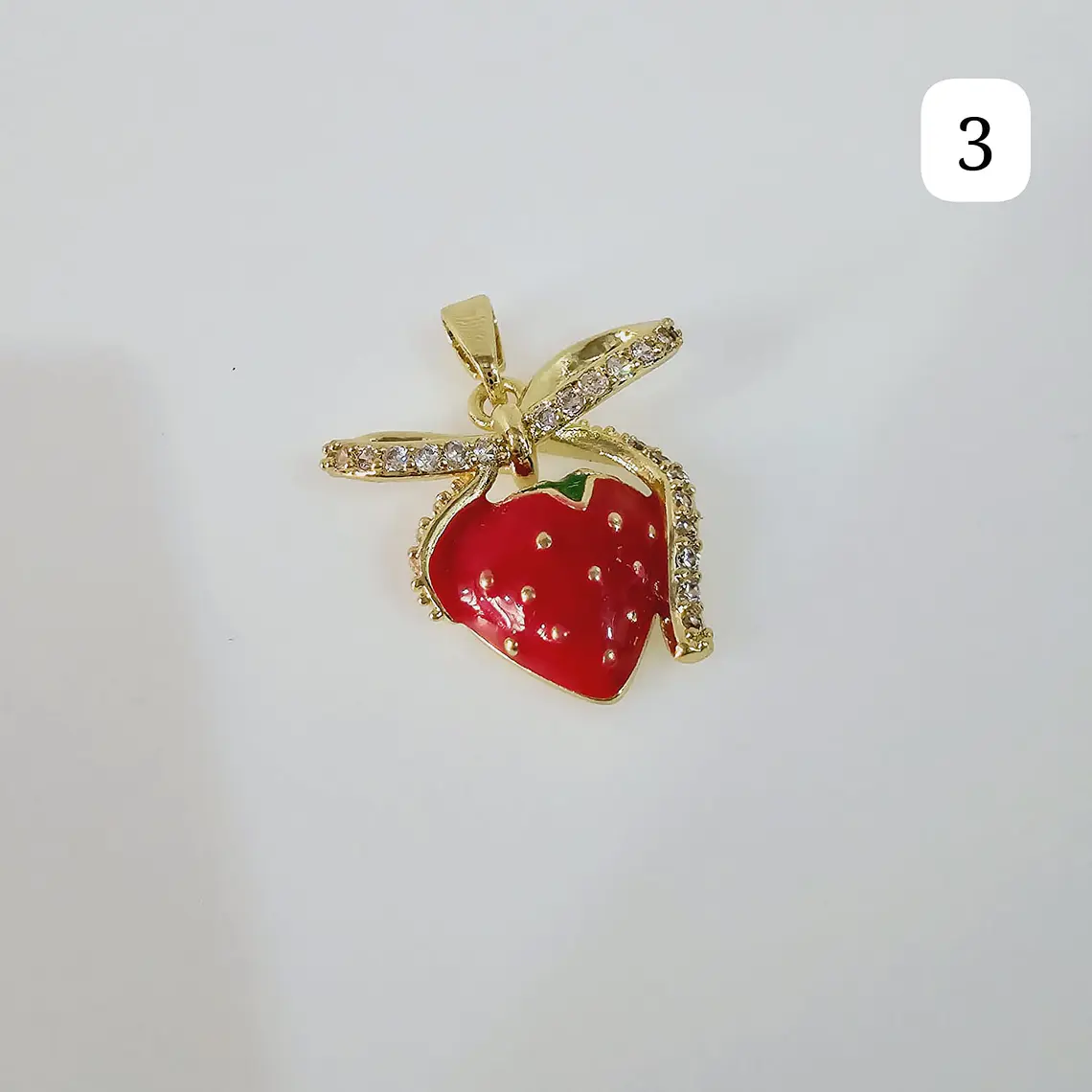 DIJES DE ORO LAMINADO DISEÑO FRESAS Y CERRZAS🍒🍓 6