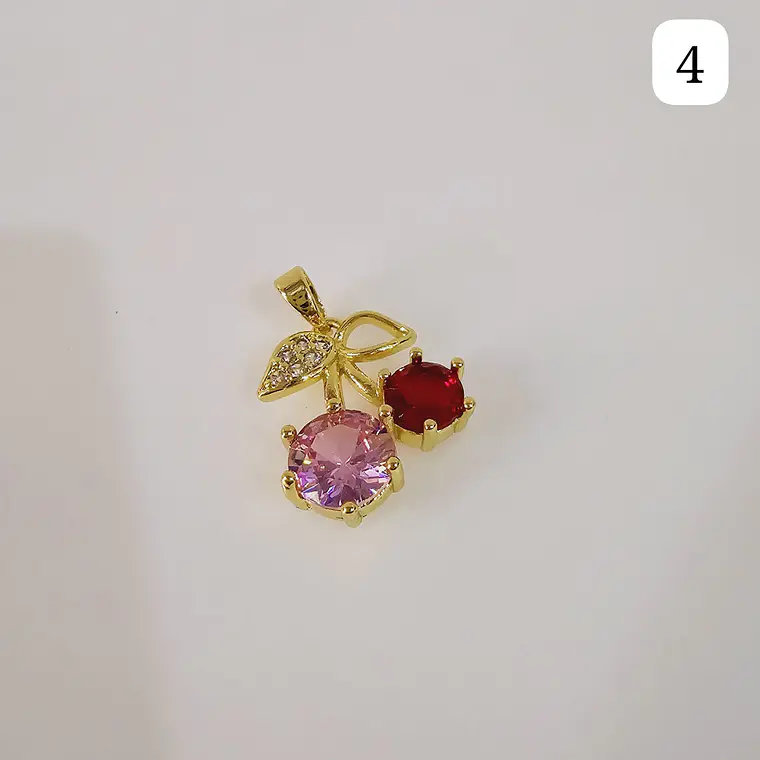 DIJES DE ORO LAMINADO DISEÑO FRESAS Y CERRZAS🍒🍓 7