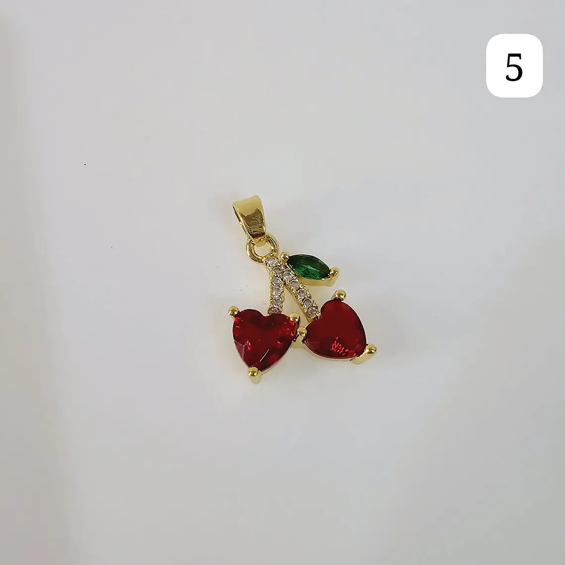 DIJES DE ORO LAMINADO DISEÑO FRESAS Y CERRZAS🍒🍓 8