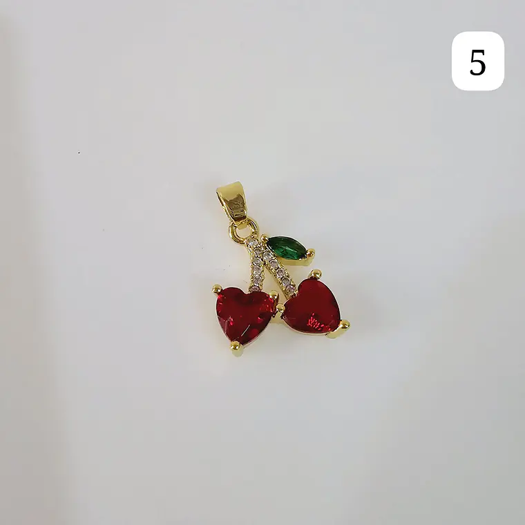 DIJES DE ORO LAMINADO DISEÑO FRESAS Y CERRZAS🍒🍓 8