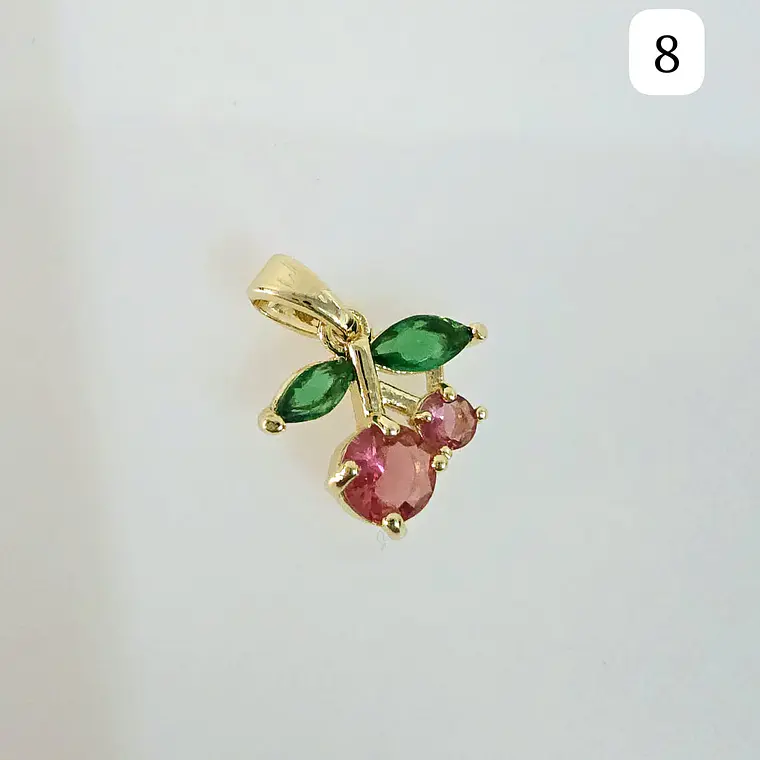 DIJES DE ORO LAMINADO DISEÑO FRESAS Y CERRZAS🍒🍓 11