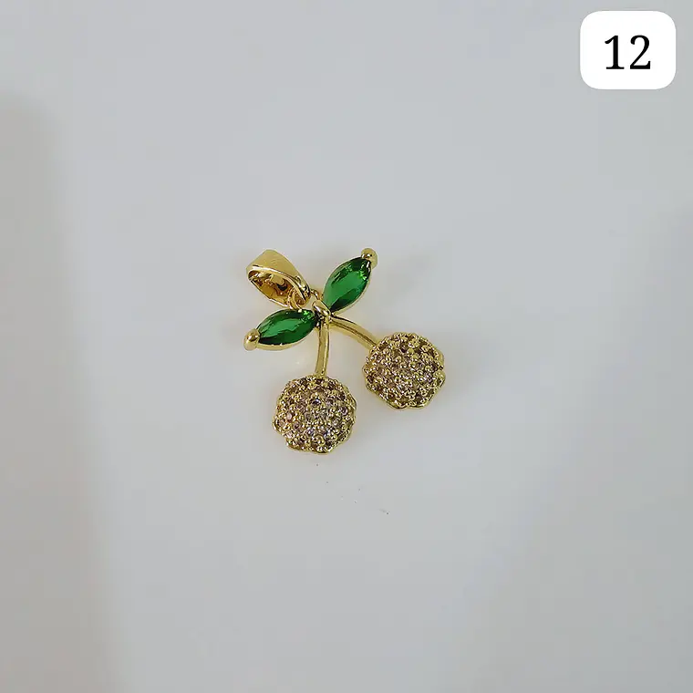 DIJES DE ORO LAMINADO DISEÑO FRESAS Y CERRZAS🍒🍓 13