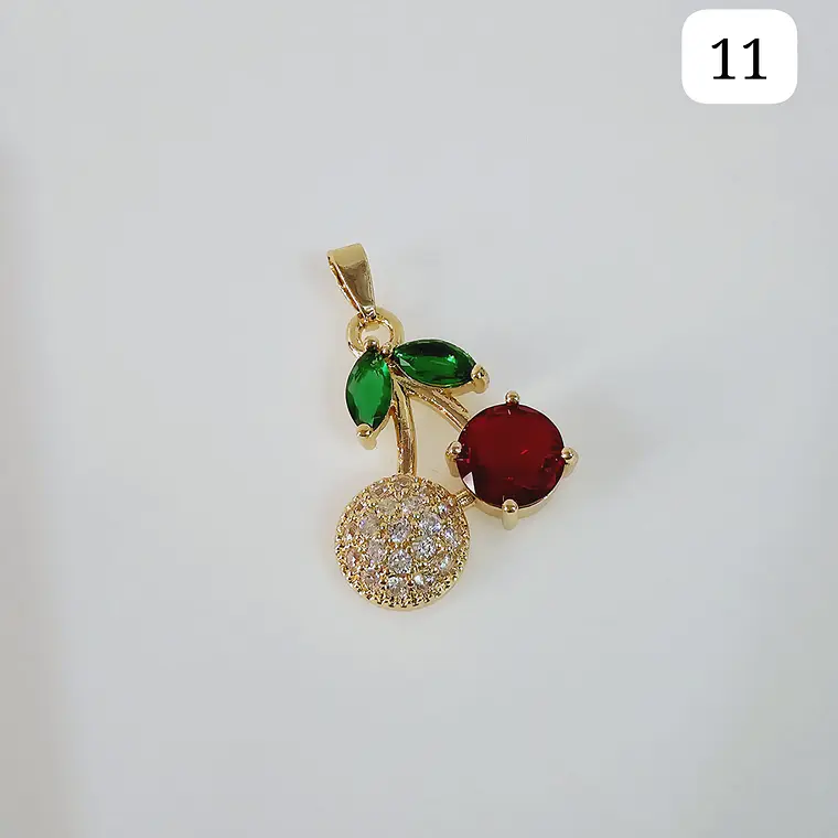 DIJES DE ORO LAMINADO DISEÑO FRESAS Y CERRZAS🍒🍓 14