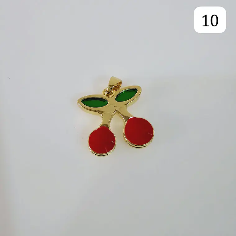DIJES DE ORO LAMINADO DISEÑO FRESAS Y CERRZAS🍒🍓 15