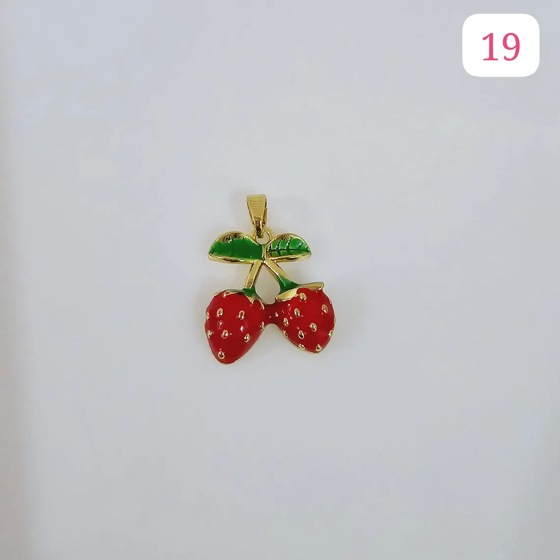 DIJES DE ORO LAMINADO DISEÑO FRESAS Y CERRZAS🍒🍓 22