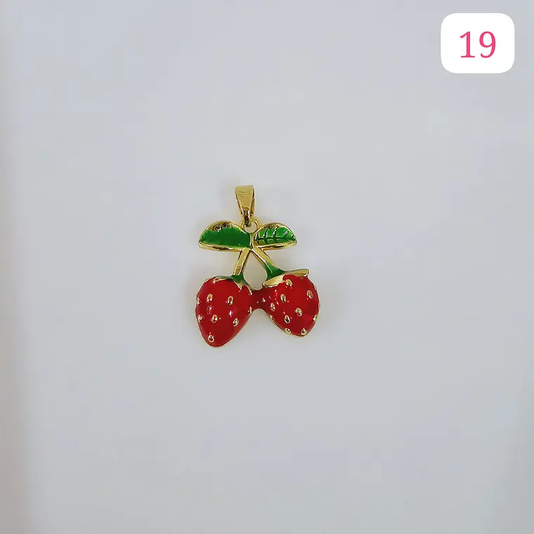 DIJES DE ORO LAMINADO DISEÑO FRESAS Y CERRZAS🍒🍓 22