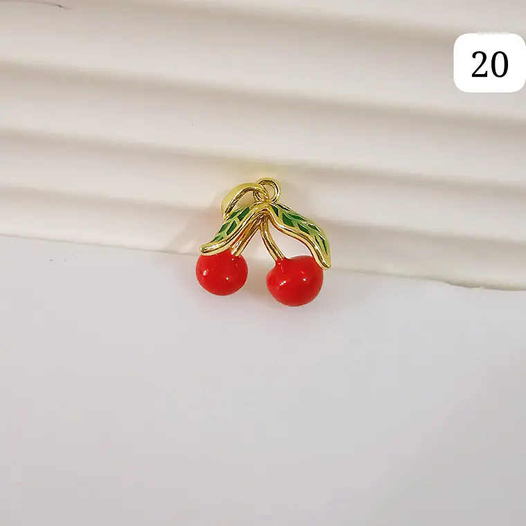 DIJES DE ORO LAMINADO DISEÑO FRESAS Y CERRZAS🍒🍓 23