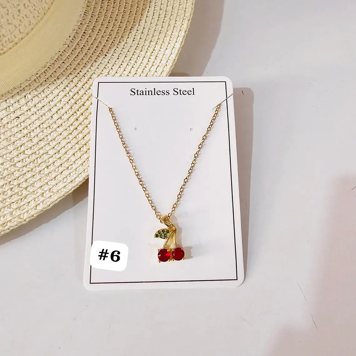 CADENITA CON DIJE DE ORO LAMINADO DISEÑO FRESA/🍒 6