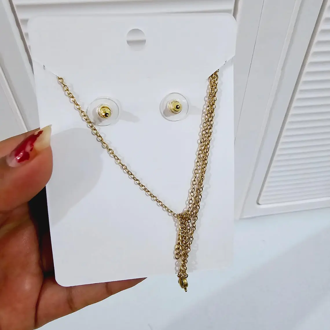 JUEGO DE CADENA CON ARETES🍓 8