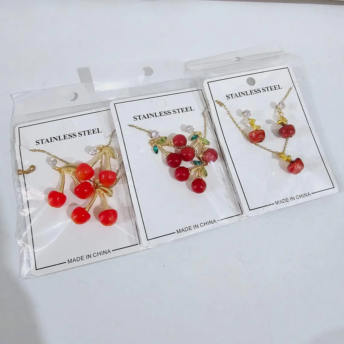 JUEGO DE CADENA CON ARETES🍓 2