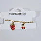 PULSERA DE ORO LAMINADO DISEÑO FRESA Y CEREZA 🍒🍓 - Miniatura 4