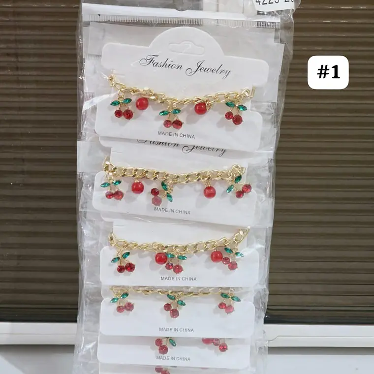PULSERA DE ORO LAMINADO DISEÑO FRESA/CEREZA😍 5