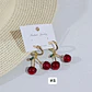 ARETES LARGOS DE ORO LAMINADO DISEÑO CEREZAS 🍒 - Miniatura 9