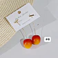 ARETES LARGOS DE ORO LAMINADO DISEÑO CEREZAS 🍒 - Miniatura 10