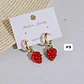 ARETES LARGOS DE ORO LAMINADO DISEÑO CEREZAS 🍒 - Miniatura 13